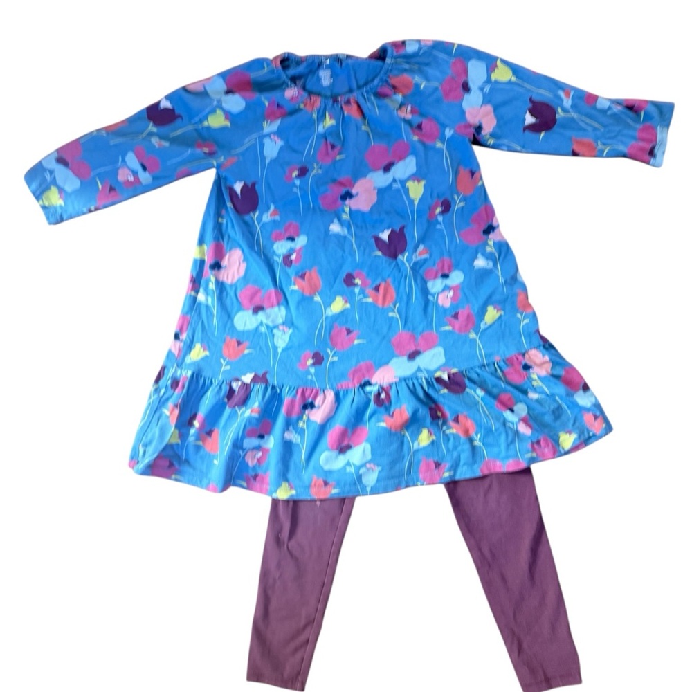 Tea Collection Blue Floral Dress Set
